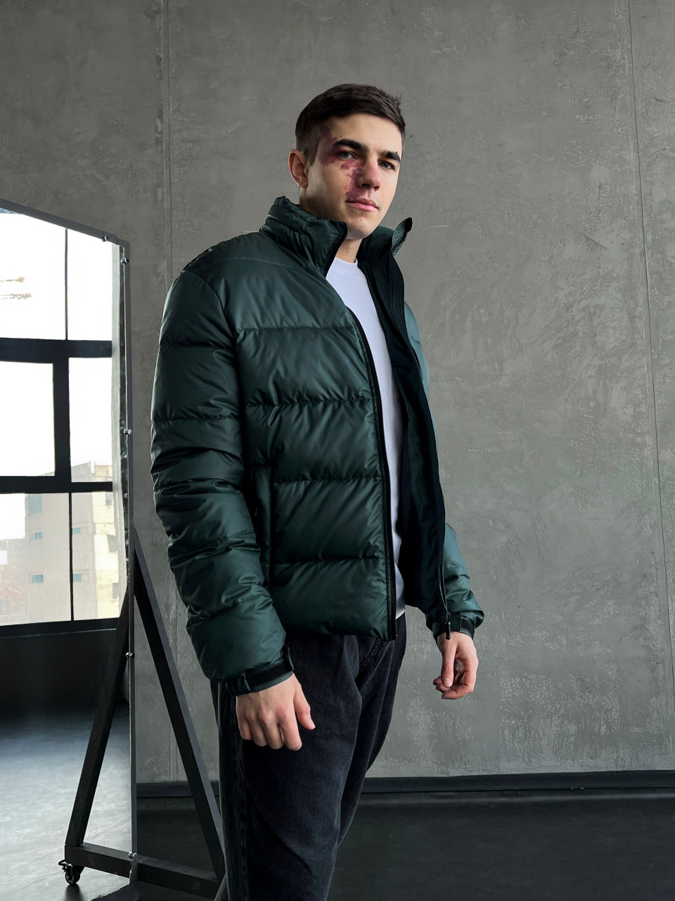 Чоловіча куртка стьобана демісезонна Reload Blackout темно-зелений