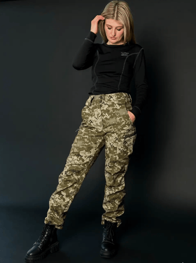 Жіночі тактичні штани Softshell на флісі Піксель - Фото 3