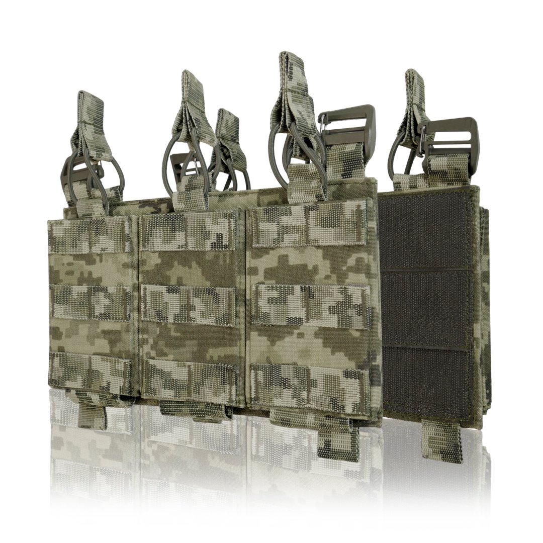 Передня панель для плитоноски з 3 підсумками під магазин Піксель KIBORG