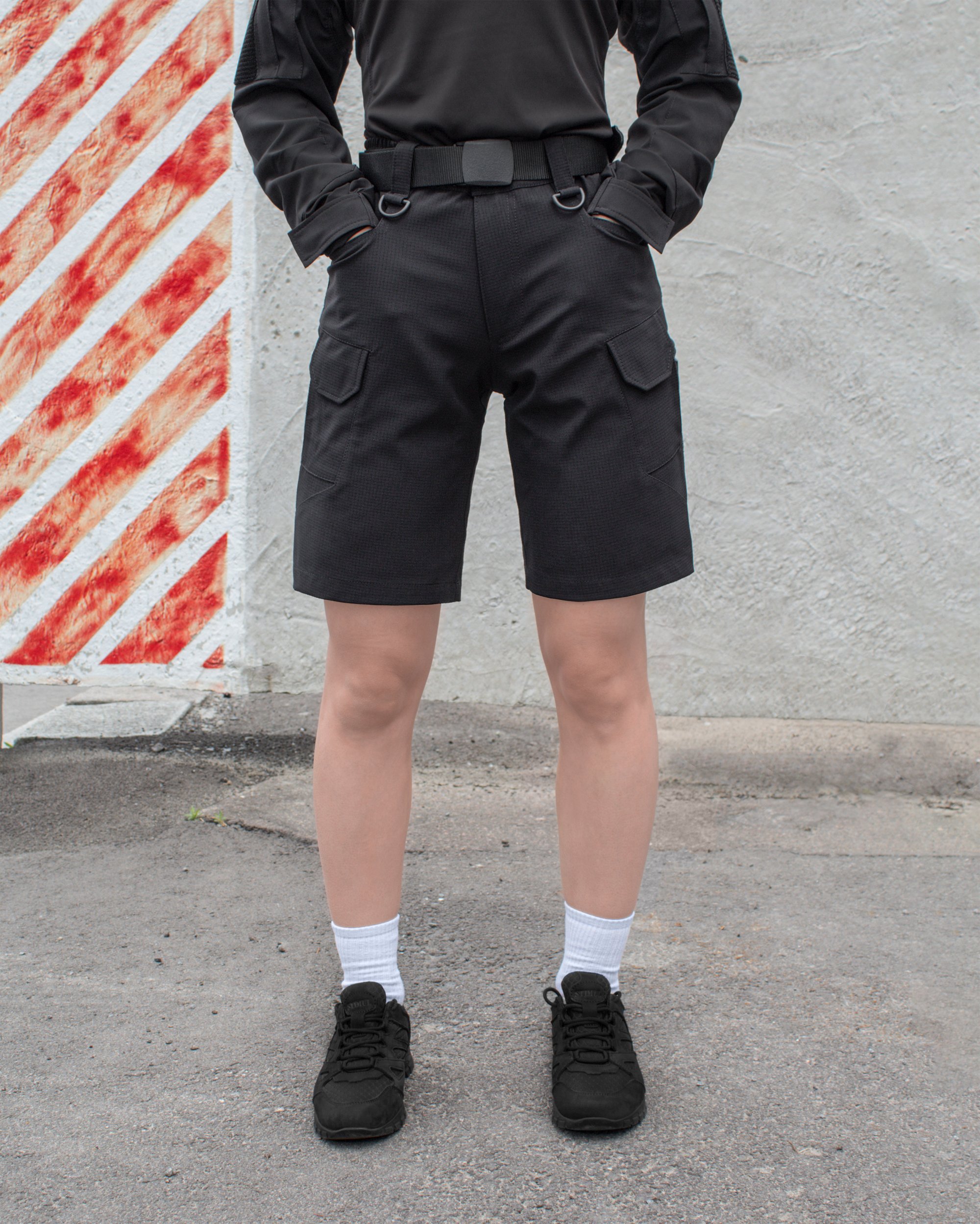 Шорты карго тактические женские BEZET Байрактар черный