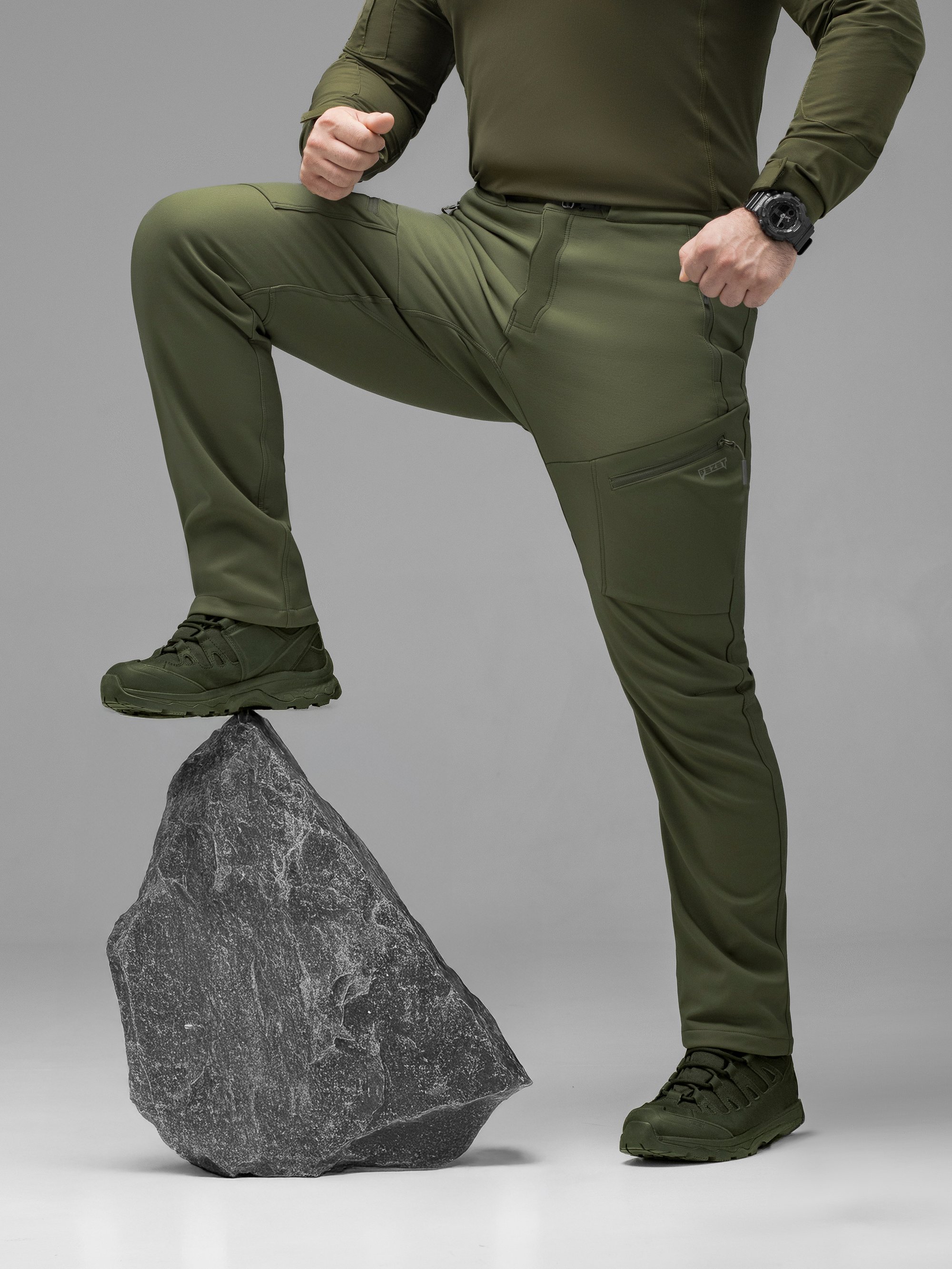 Штани карго тактичні Softshell BEZET Techwear хакі - Фото 10