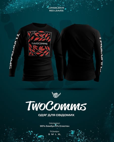 Лонгслів "Red Leaves" Чорний S TwoComms