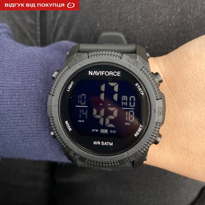 Чоловічий водостійкий тактичний годинник Naviforce Europe Black - Фото 12