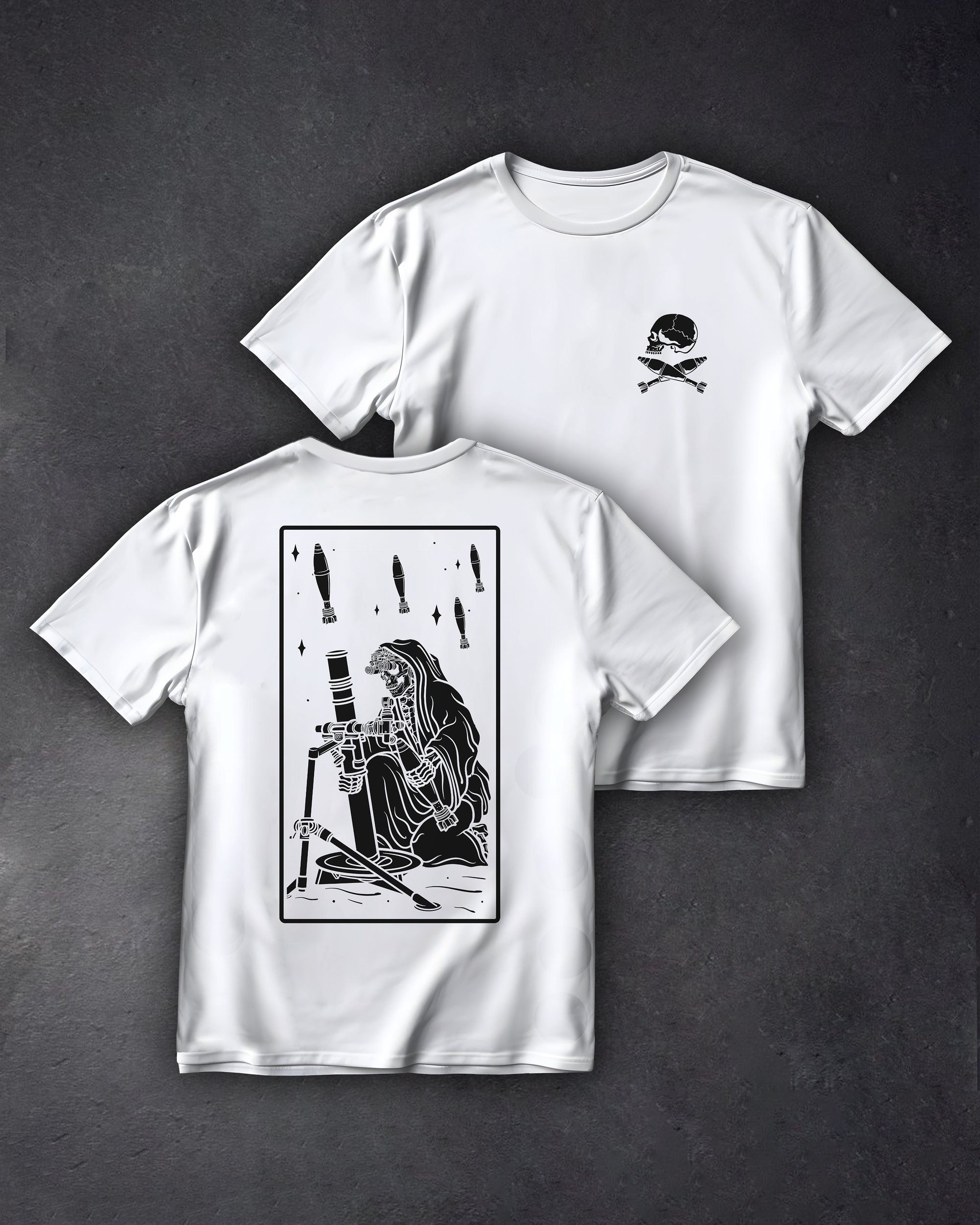 Футболка з принтом Mortar Man біла We feel