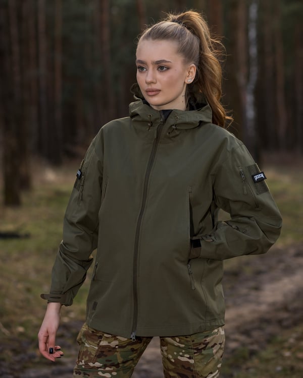 Жіноча куртка вітровка BEZET Protect хакі