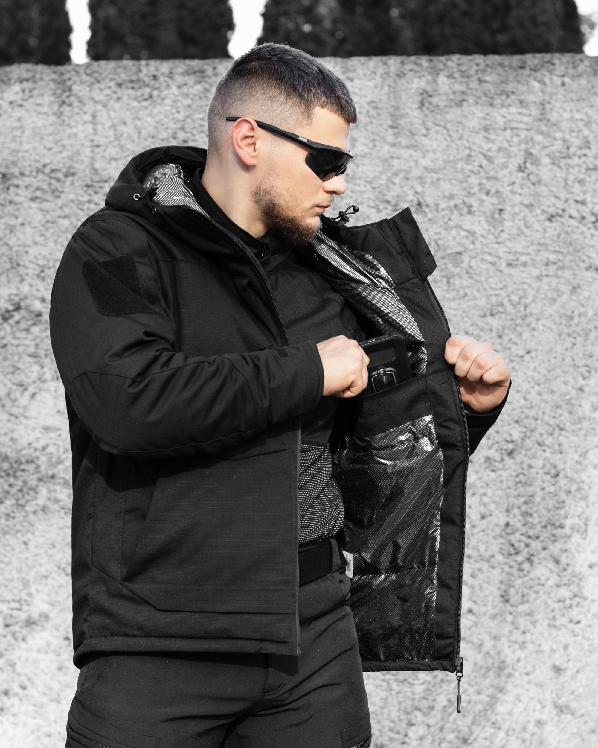 Куртка тактична зимова BEZET Штурм чорний - Фото 6