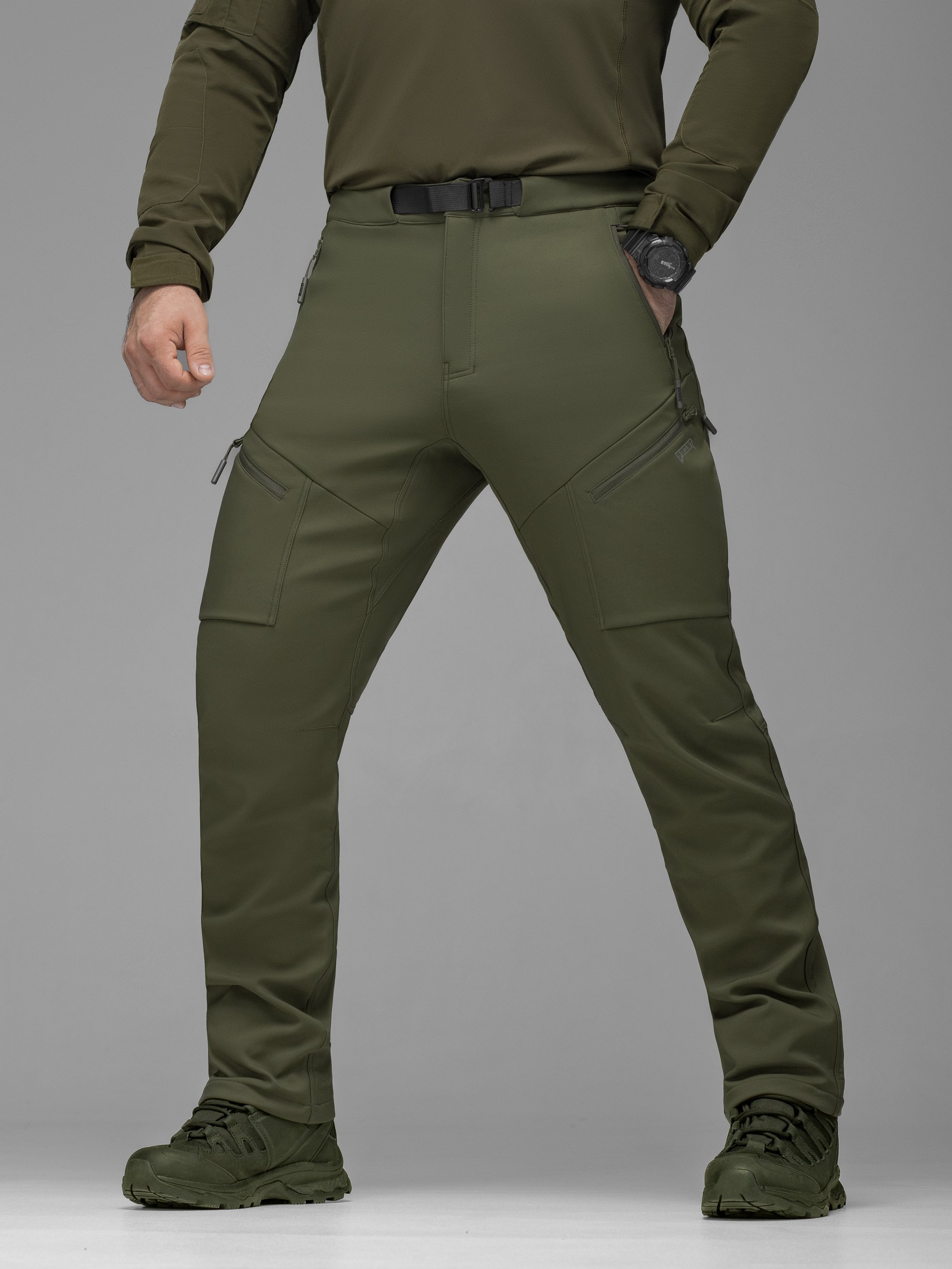 Штани карго тактичні Softshell BEZET Techwear хакі - Фото 3