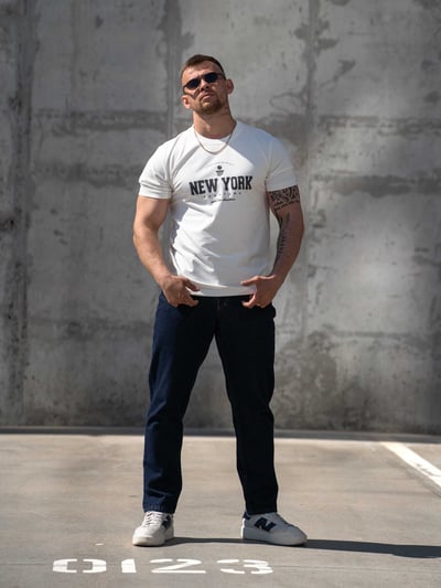 Джинси чоловічі мом повсякденні Denim Темно сині TEAMV - Фото 1