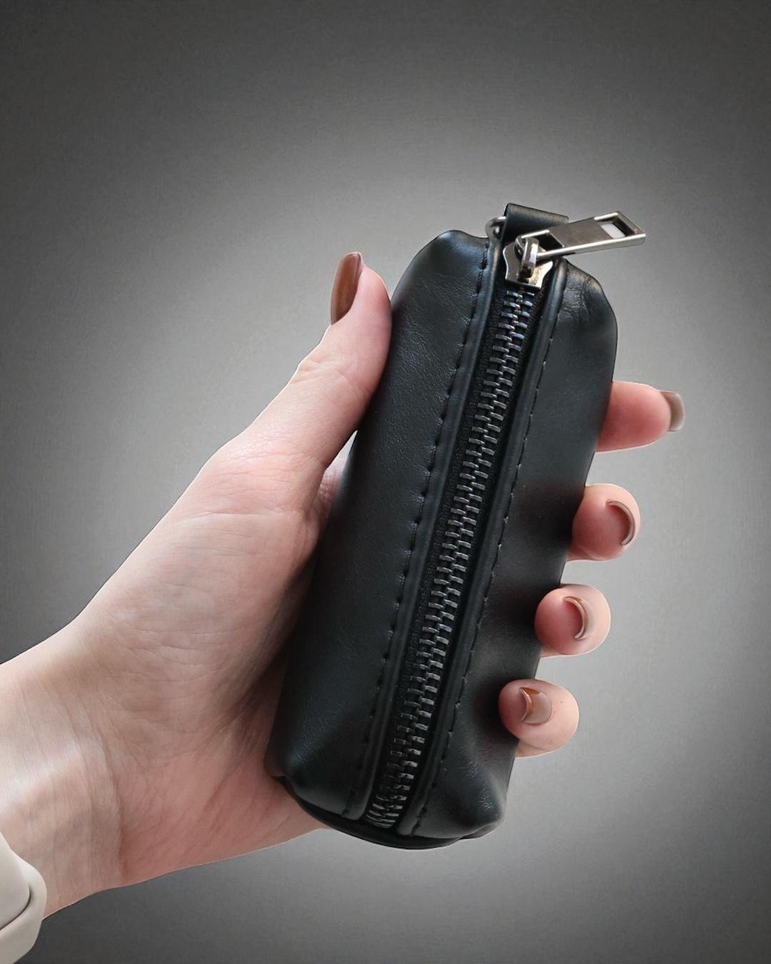 Ключниця з натуральної гладкої шкіри MAXI (чорна) SKILL