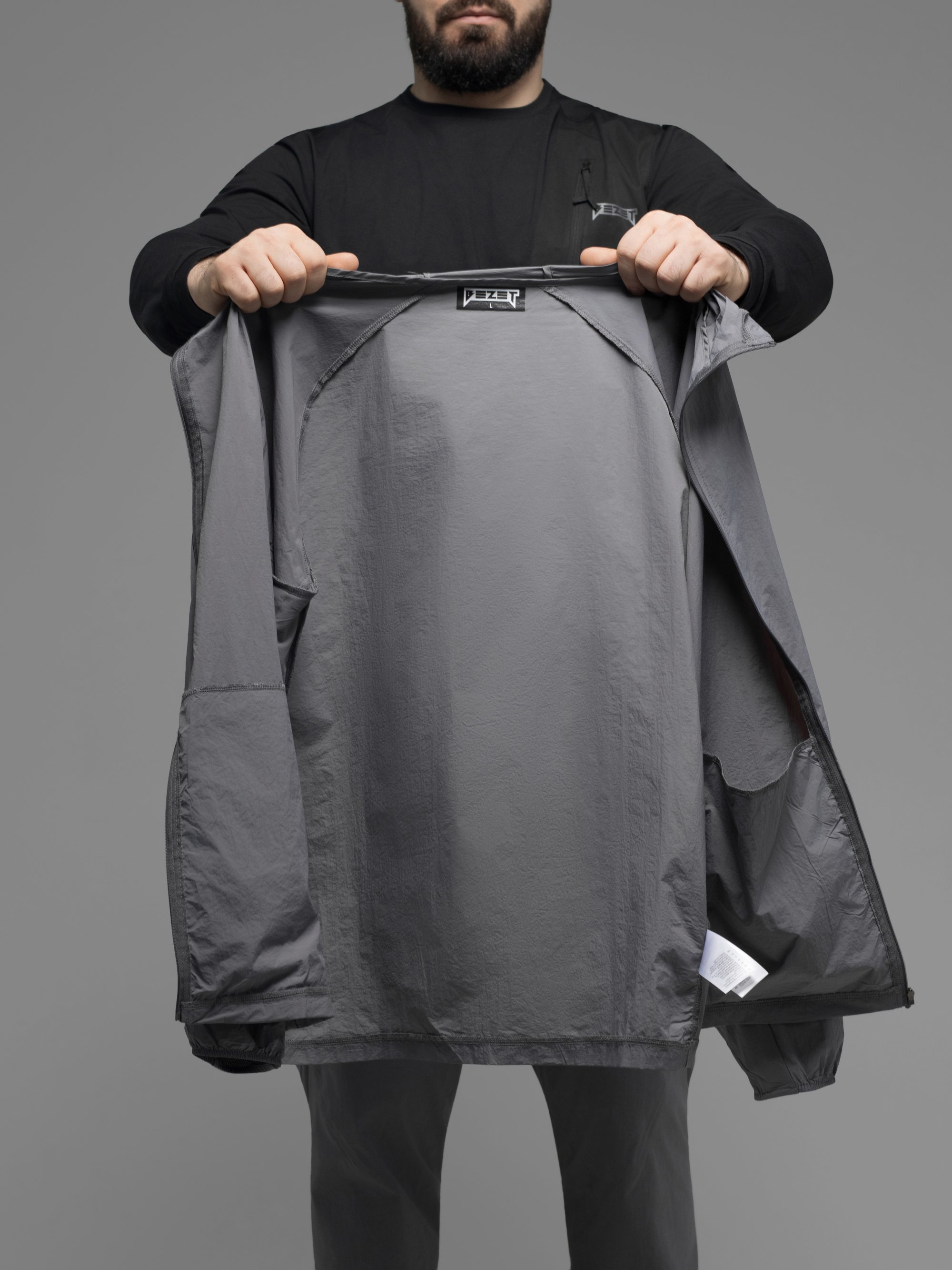 Куртка вітрівка BEZET Solguard UV 100 сірий - Фото 33