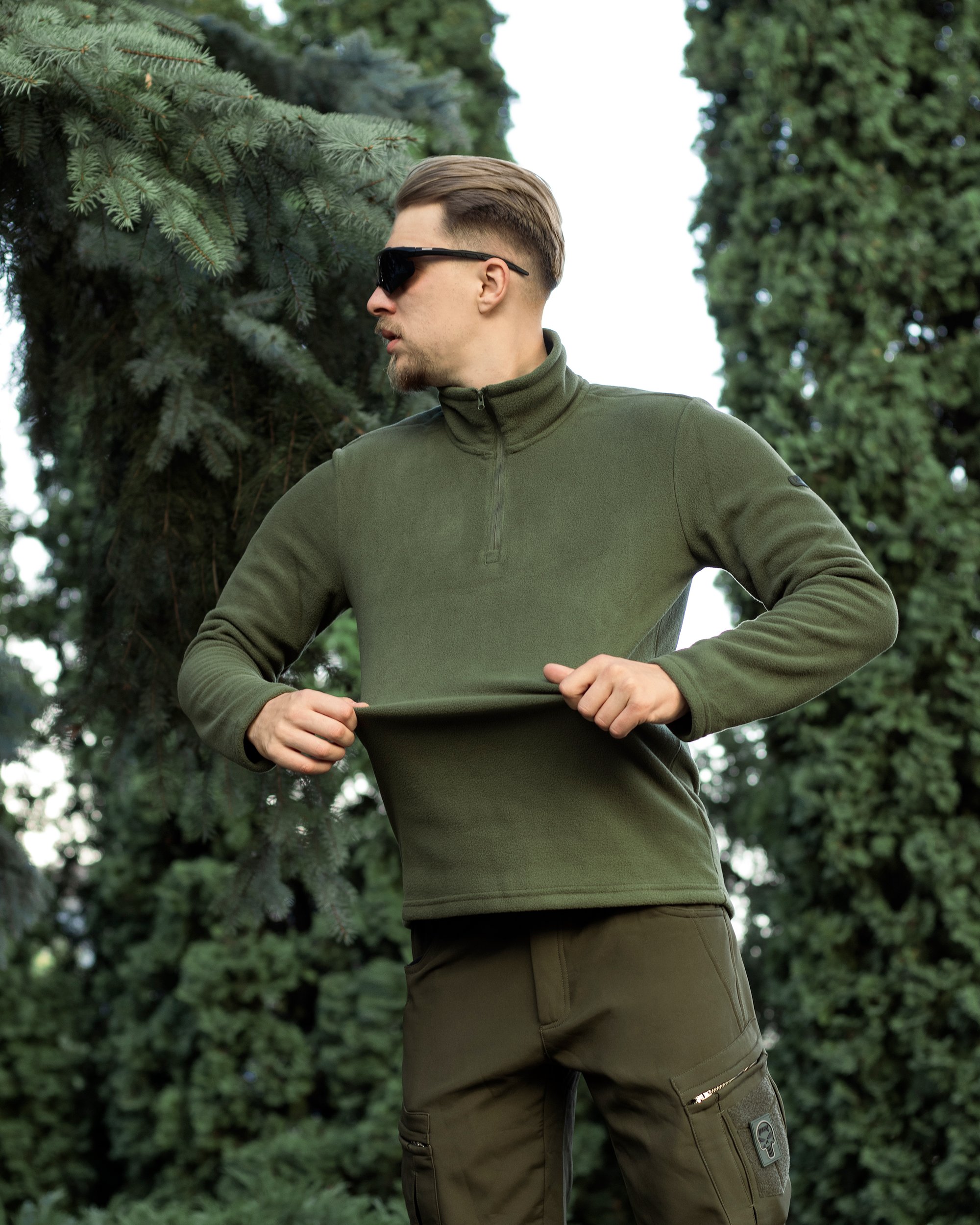 Кофта флісова Alpha хакі - Фото 2