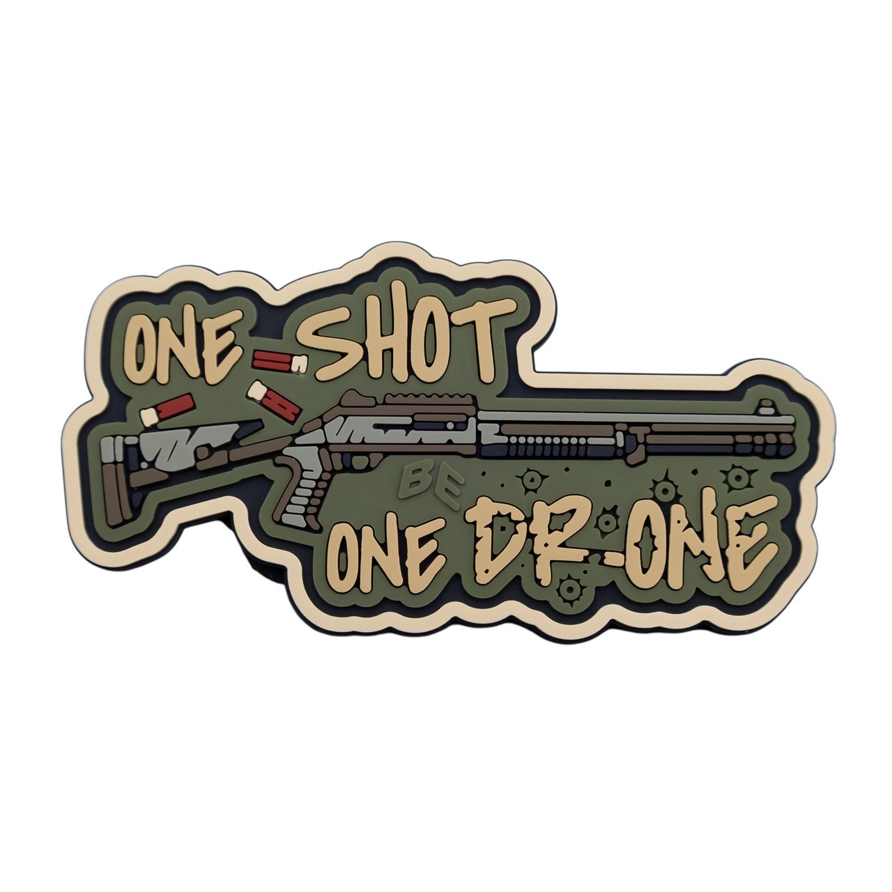 ПВХ Патч (шеврон) «One Shot - One Drone» Олива Brand Element