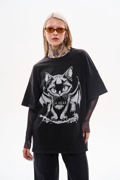 Футболка з вареним ефектом та рукавами з сітки "Хел Кет" TURWEAR