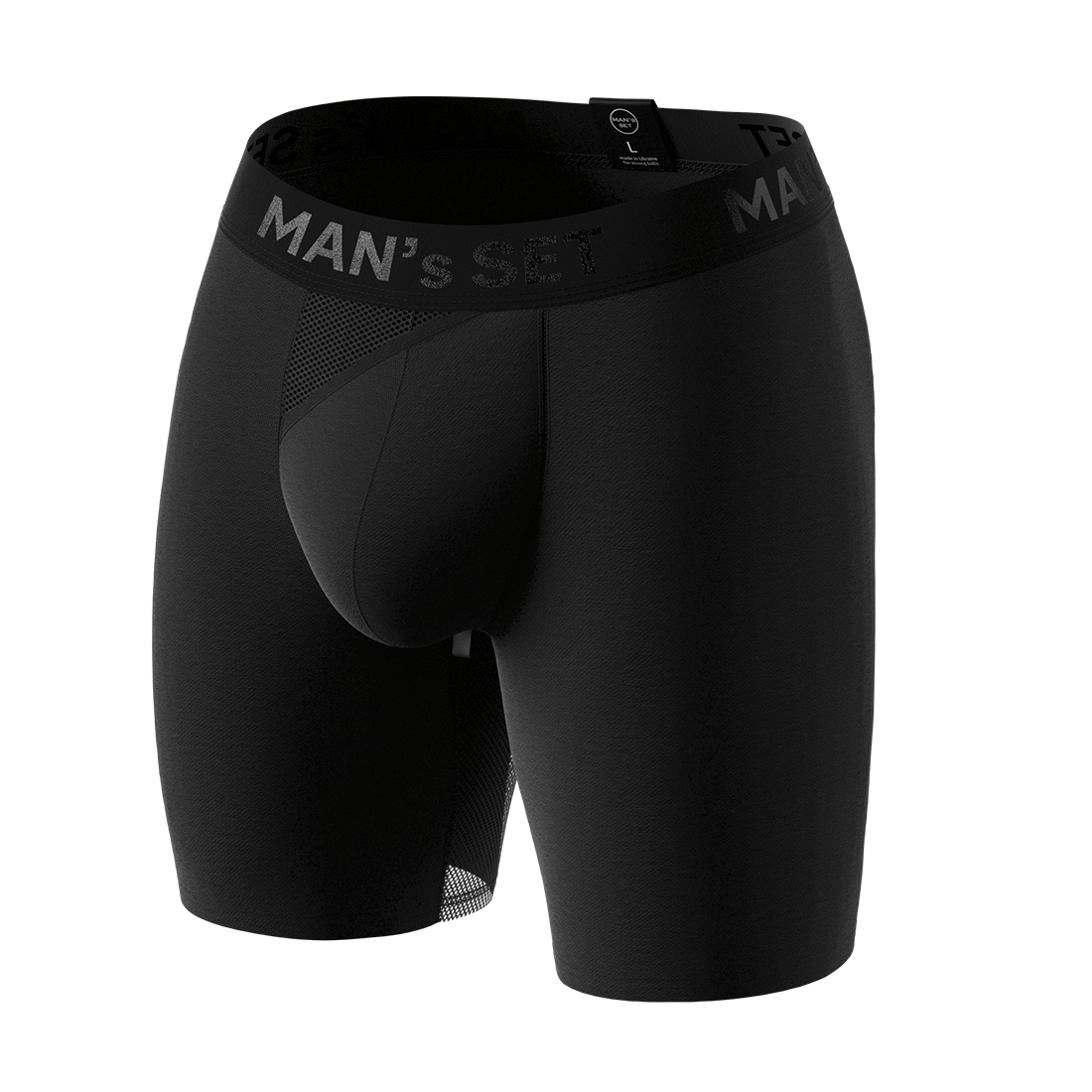 Чоловічі анатомічні боксери з бавовни Anatomic Long 2.0 Light, Black Series, чорний