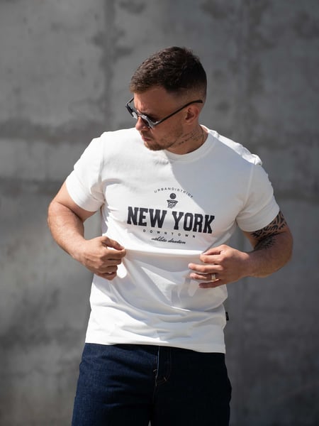 Чоловіча футболка повсякденна з бавовни Teamv New York Біла