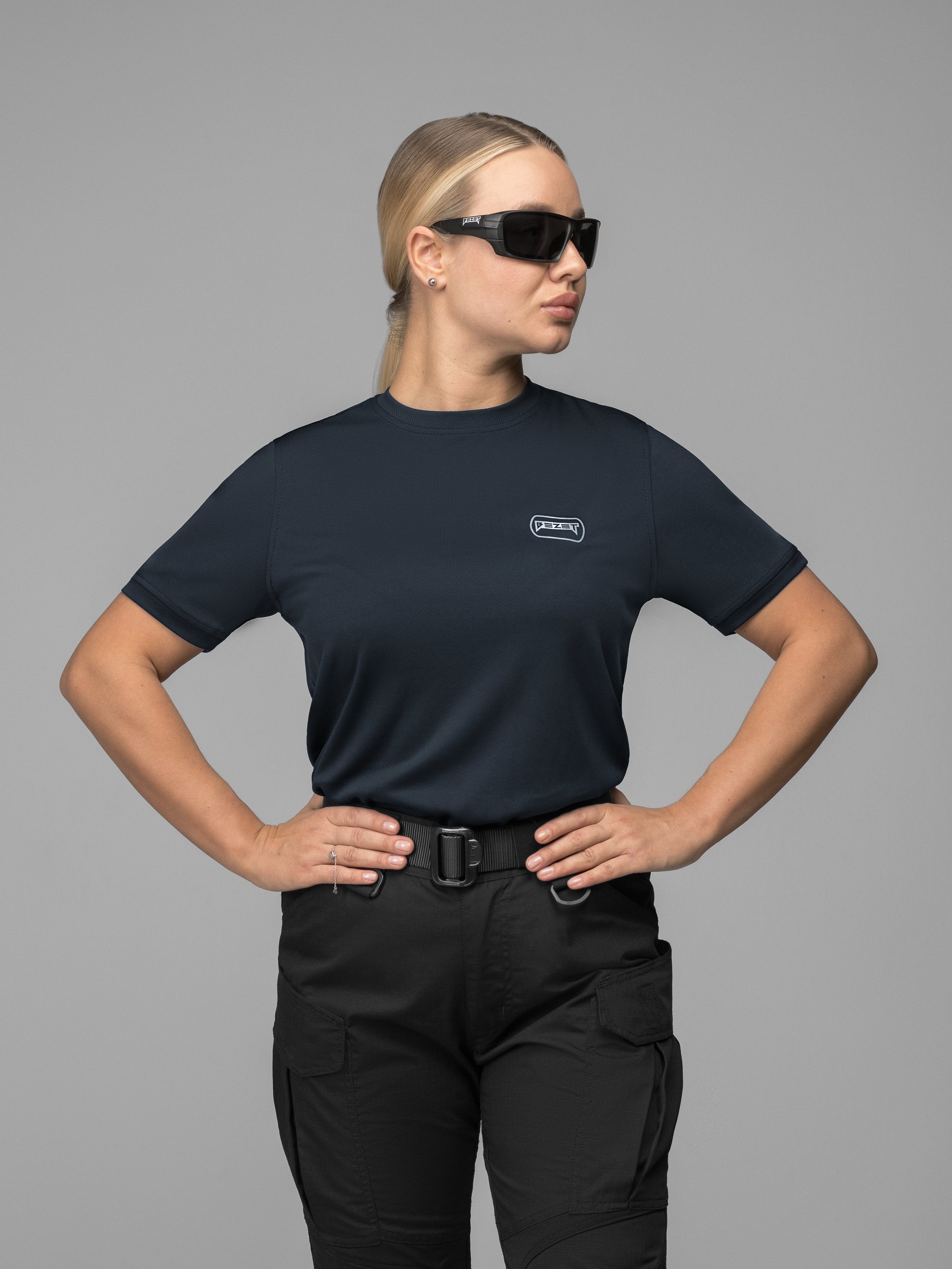 Футболка швидкосохнуча тактична жіноча BEZET Basic синій - Фото 4