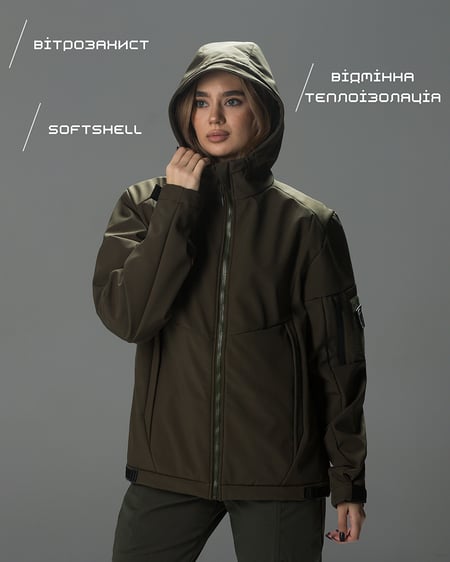 Куртка жіноча Softshell BEZET Робокоп 2.0 хакі