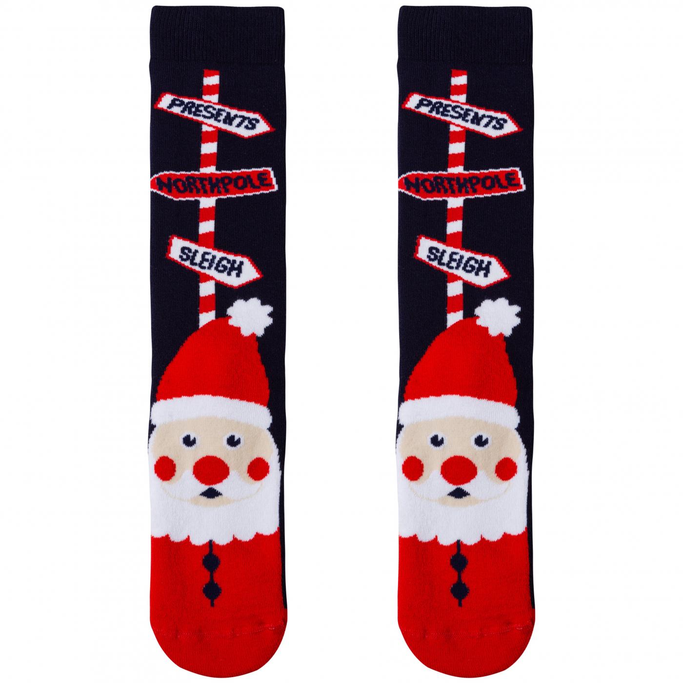 Шкарпетки жіночі новорічні, синій Санта MansSet