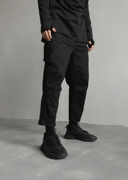 Карго штани з котону "Тек" , чорний TURWEAR