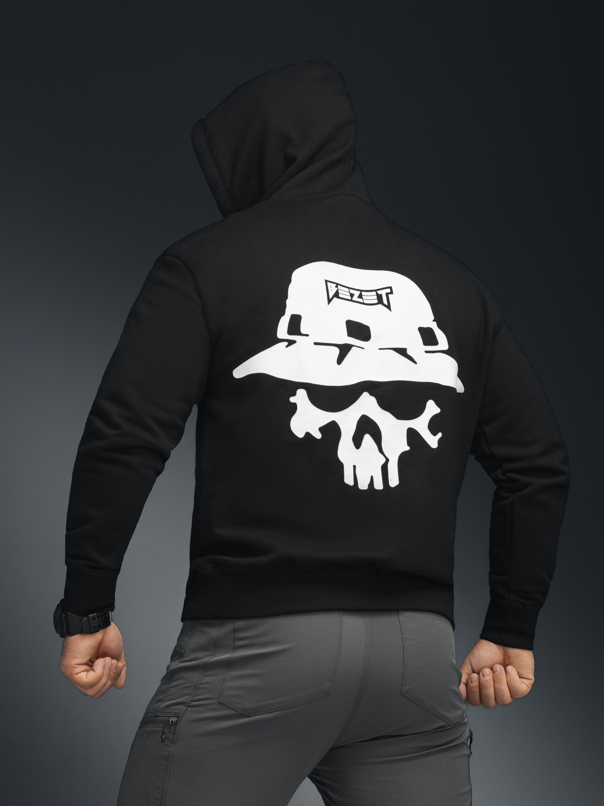Худі BEZET Skull чорний - Фото 10