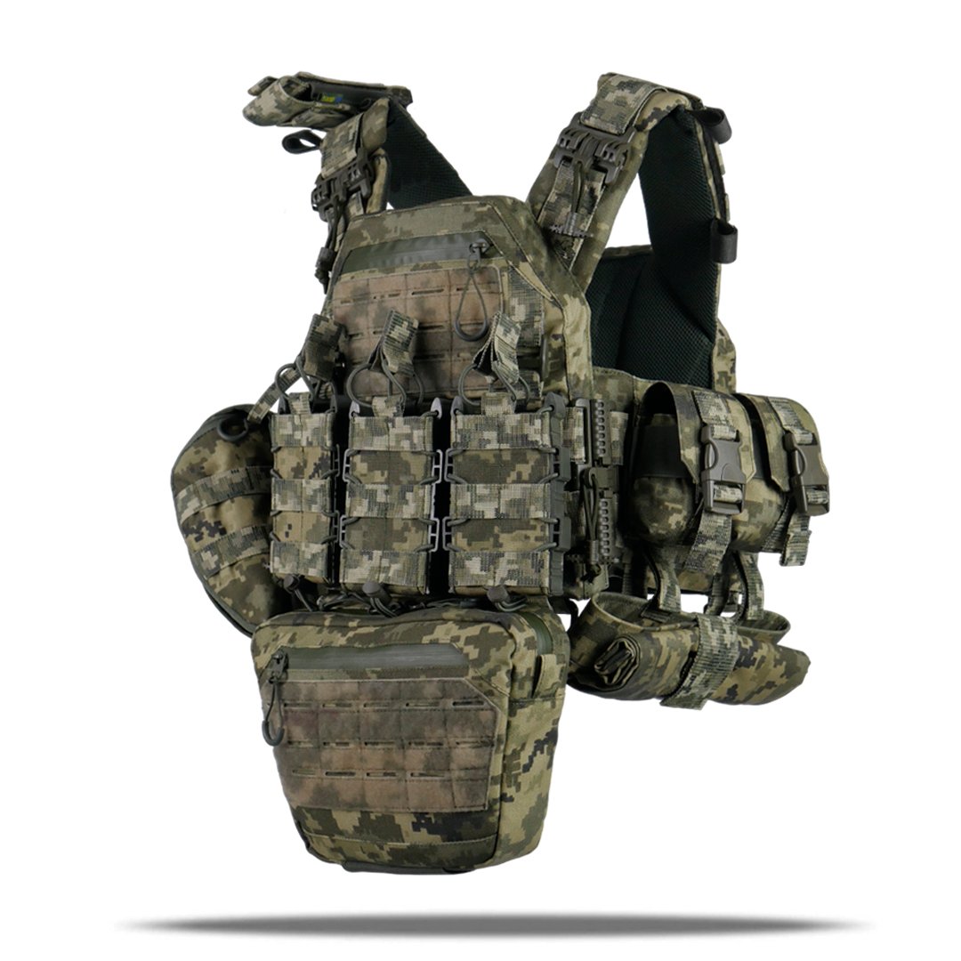 Комплект Kiborg Плитоноска GU gen.2 + 8 підсумків Піксель KIBORG