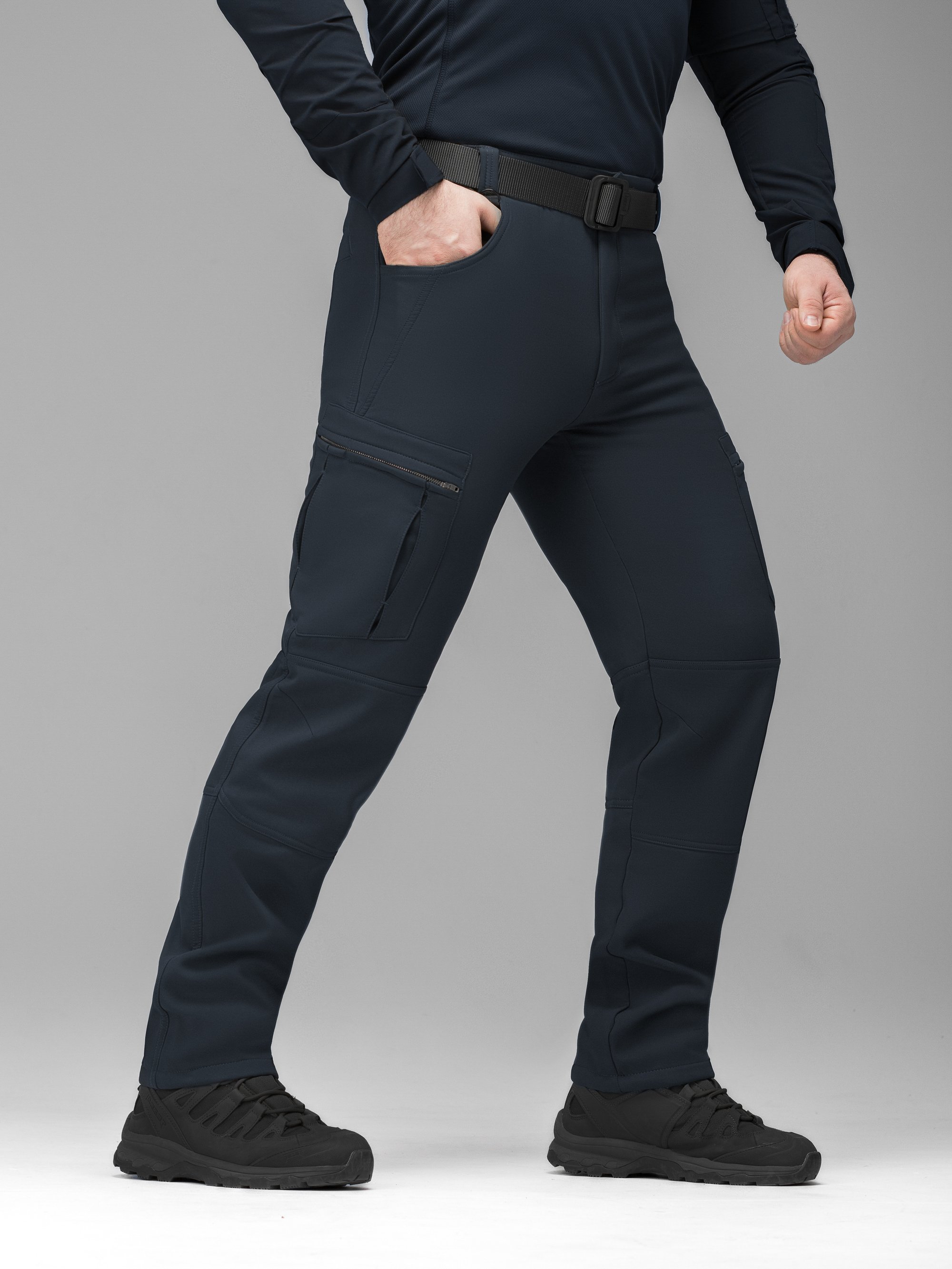 Зимові штани карго тактичні Softshell BEZET Ешелон синій - Фото 7