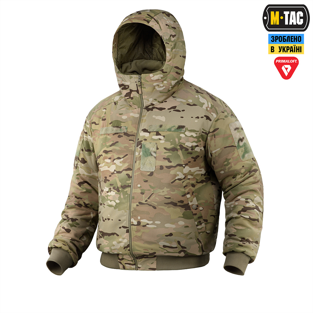 Куртка зимова M-Tac MA-1 Hooded Military Primaloft. Мультикам СПЕЦПРОМ КР