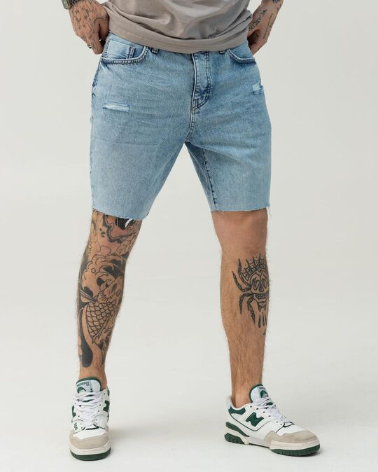 Блакитні джинсові шорти BEZET з потертостями