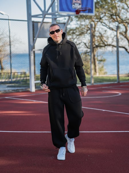 Чоловічий теплий костюм костюм Teamv Оверсайз Franky 3 Чорний TEAMV