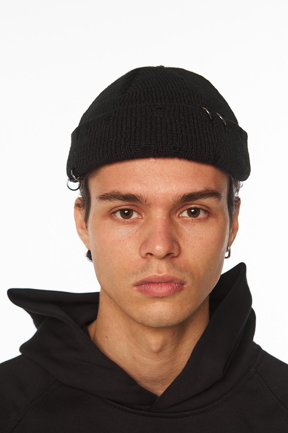 Шапка біні рванка, чорна TURWEAR