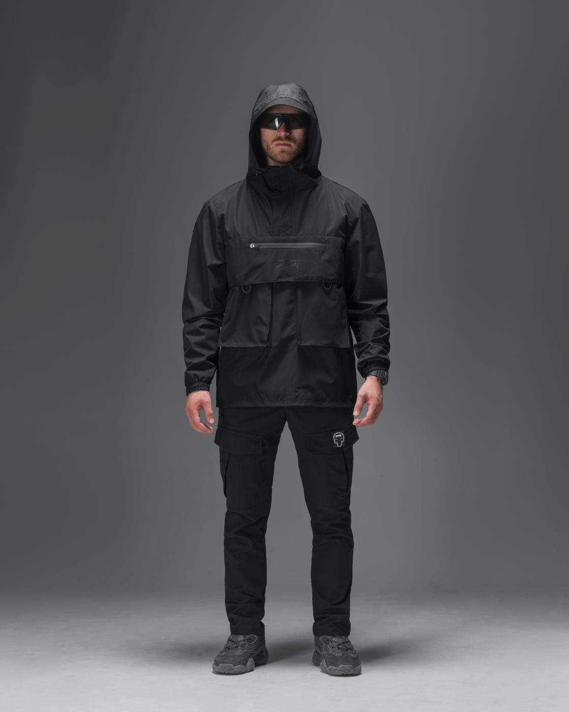 ТАКТИЧНИЙ КОМПЛЕКТ BEZET ШПИГУН ЧОРНИЙ (БРЮКИ КАРГО BEZET ШПИГУН ЧОРНИЙ, АНОРАК BEZET ПАРКУР ЧОРНИЙ)