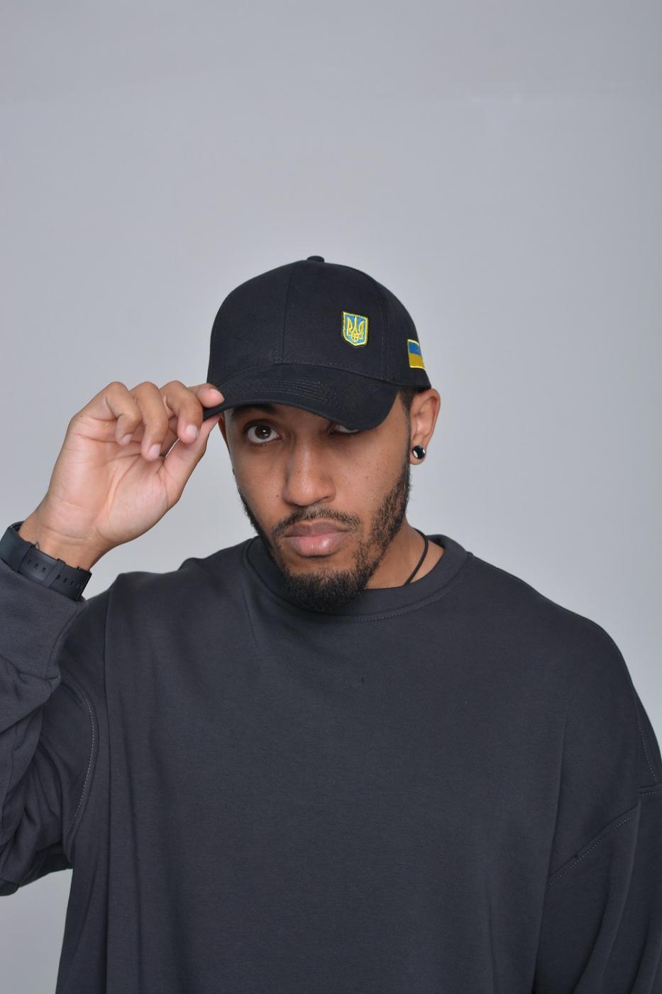 Бейсболка чёрная Трезубец