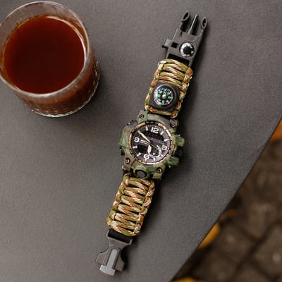 Чоловічий водостійкий тактичний годинник Besta Military з компасом - Фото 22
