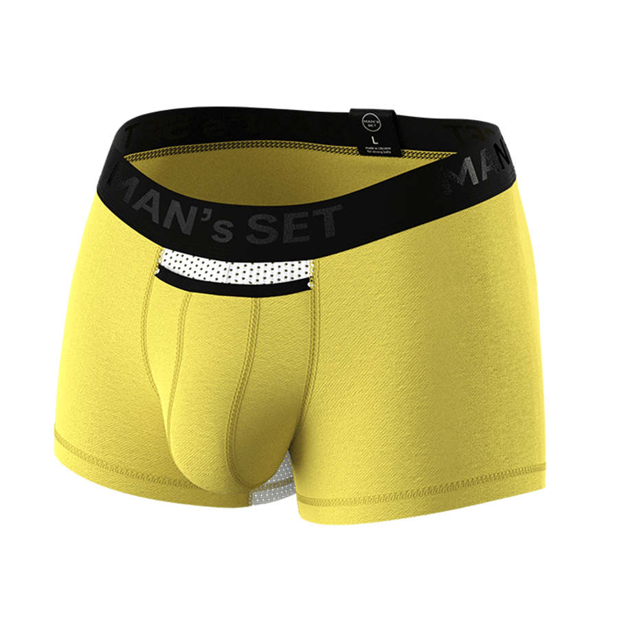 Чоловічі анатомічні боксери з бавовни із сіткою, Anatomic Classic Light, Black Series, жовтий MansSet