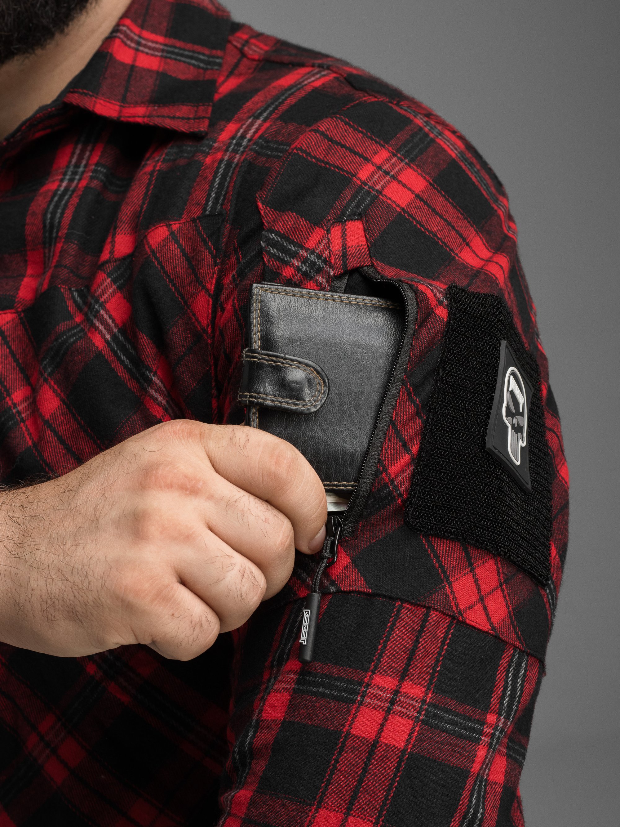 Сорочка фланелева BEZET Defender чорний/червоний - Фото 14