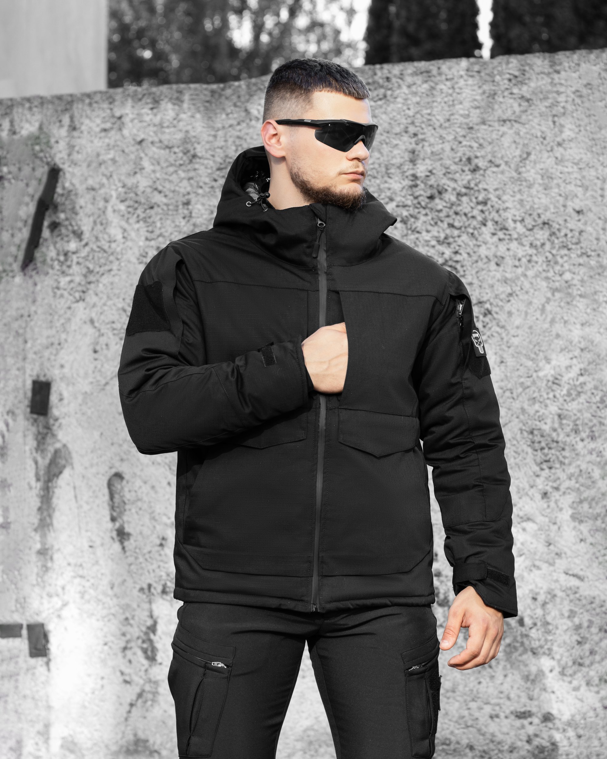 Куртка тактична зимова BEZET Штурм чорний - Фото 4