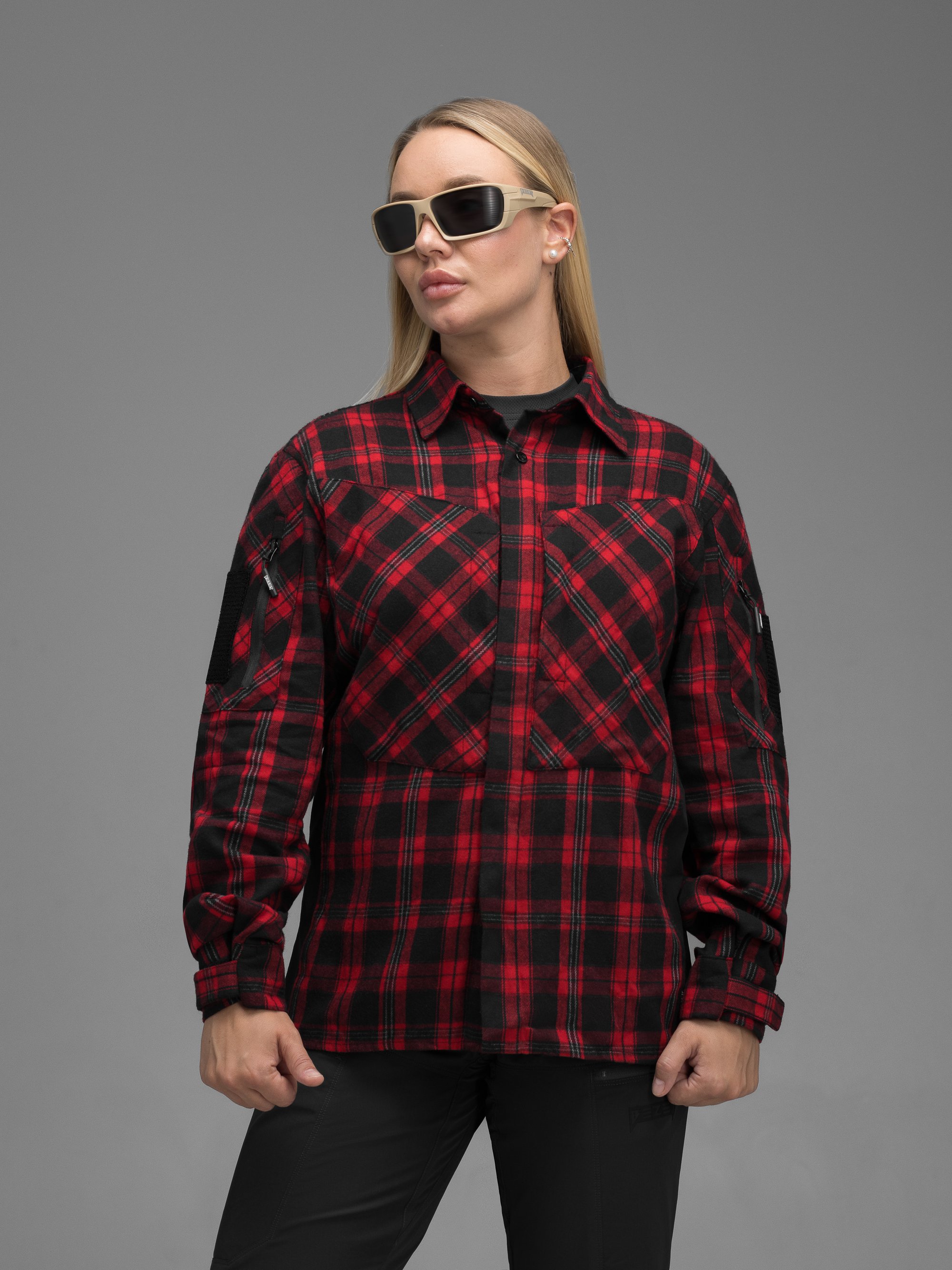 Сорочка фланелева жіноча BEZET Defender чорний/червоний - Фото 2