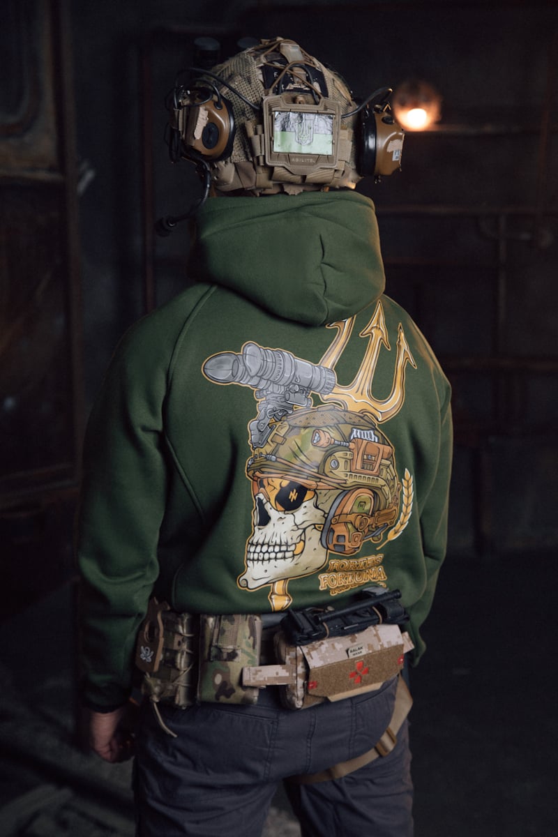 Худі оливкове оверсайз "Тризуб" Bad Boy Company