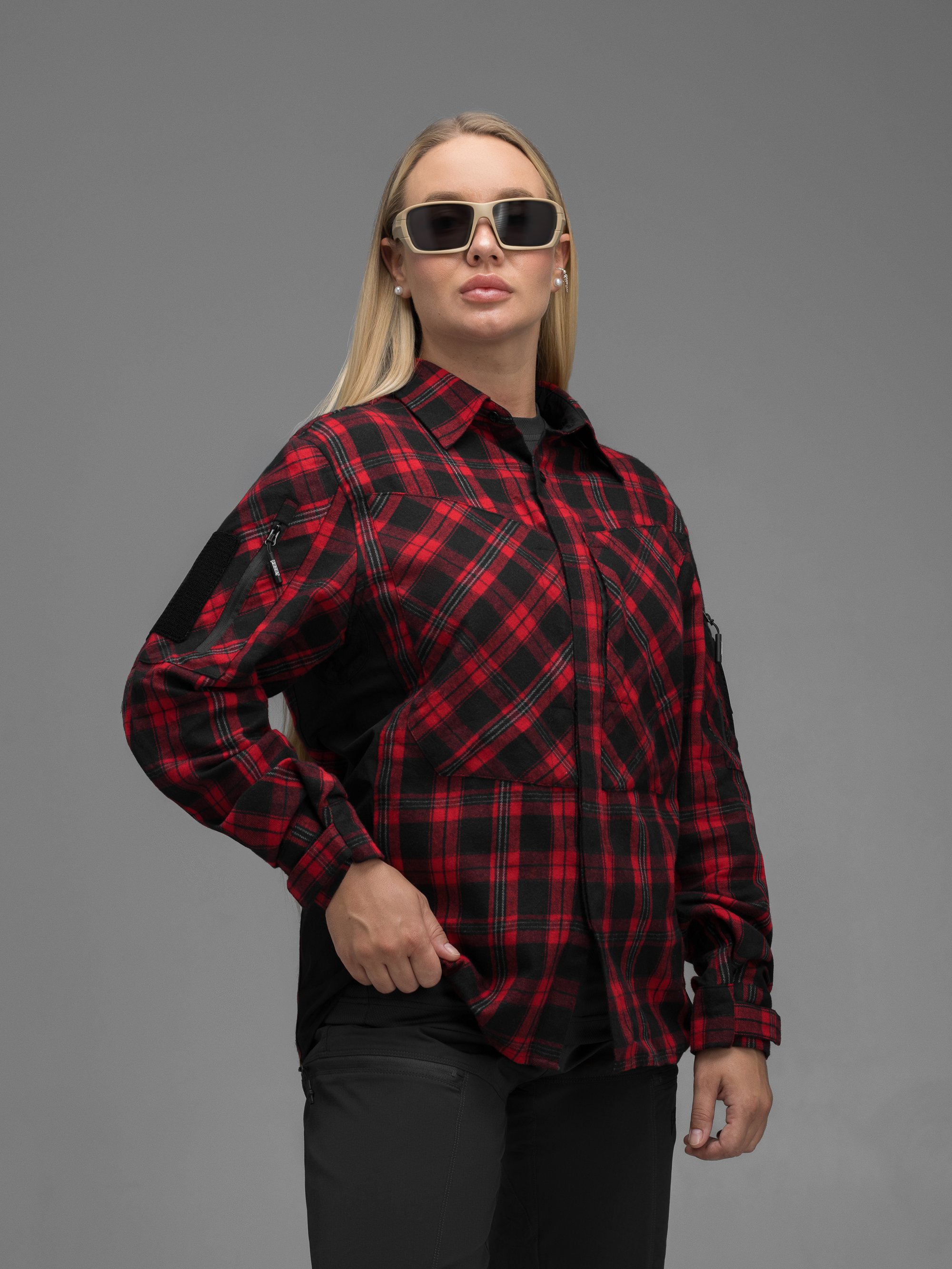 Сорочка фланелева жіноча BEZET Defender чорний/червоний - Фото 5