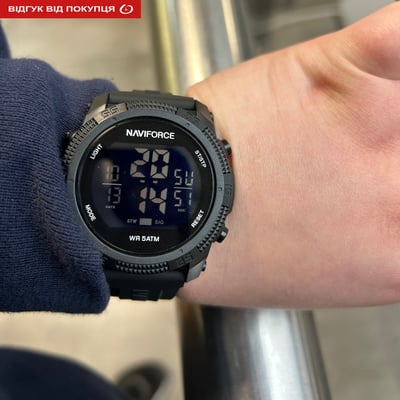 Чоловічий водостійкий тактичний годинник Naviforce Europe Black - Фото 11