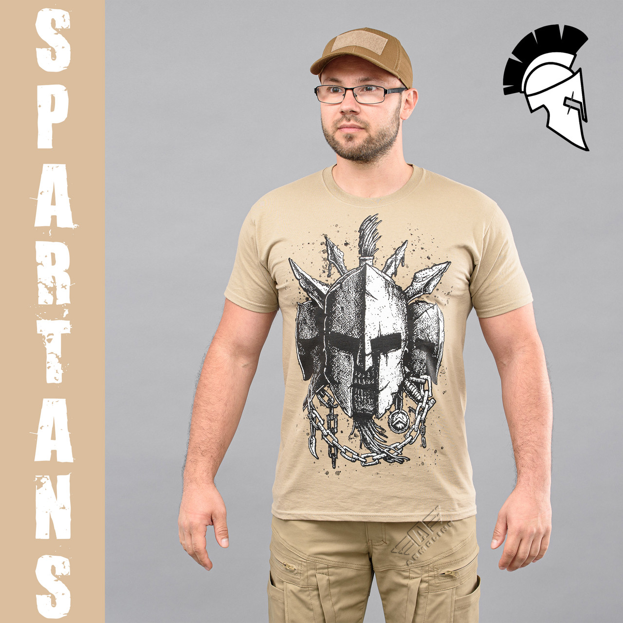 Футболка з принтом "SPARTANS" KHAKI Armoline
