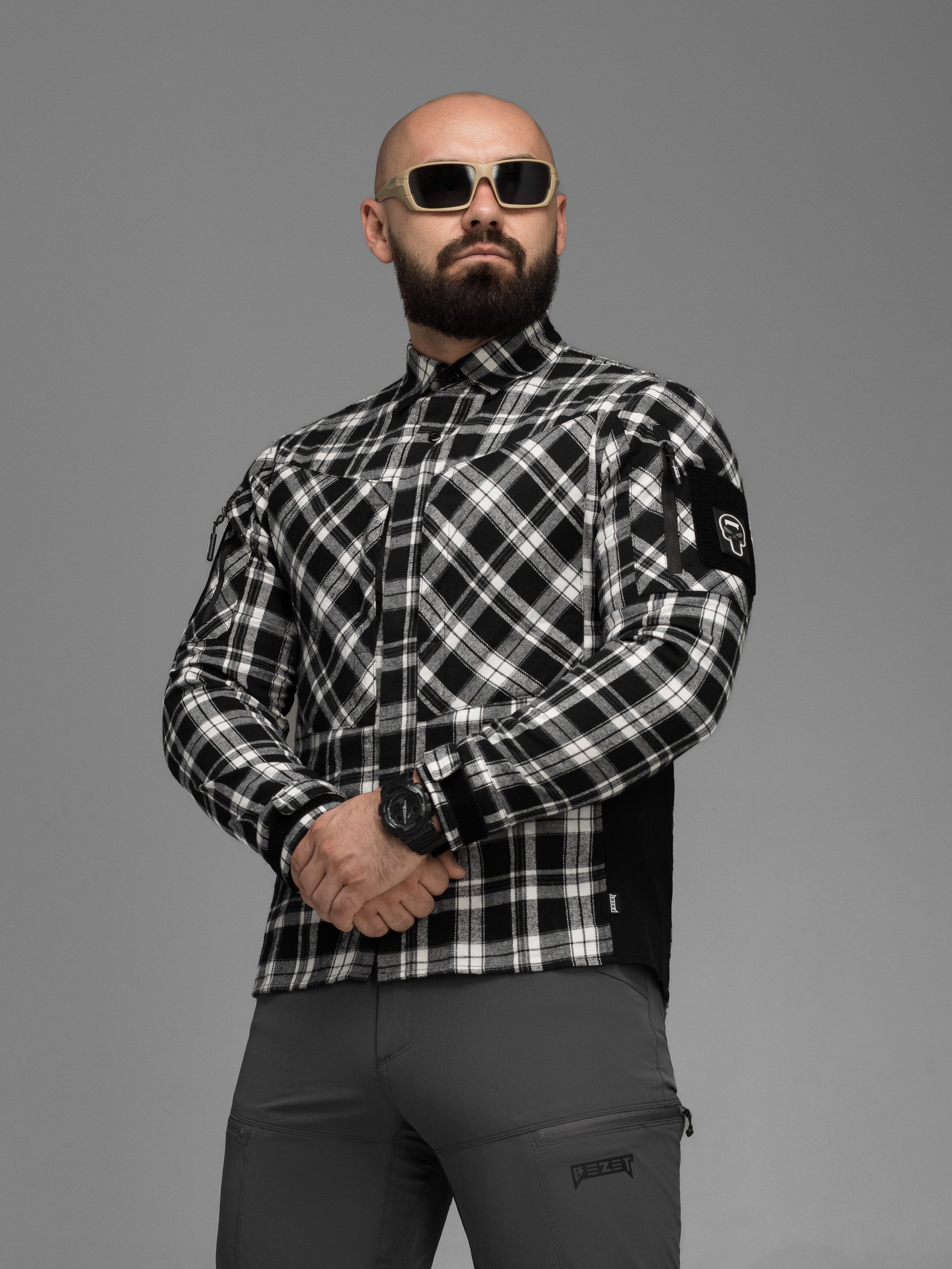 Сорочка фланелева BEZET Defender чорний/білий - Фото 2