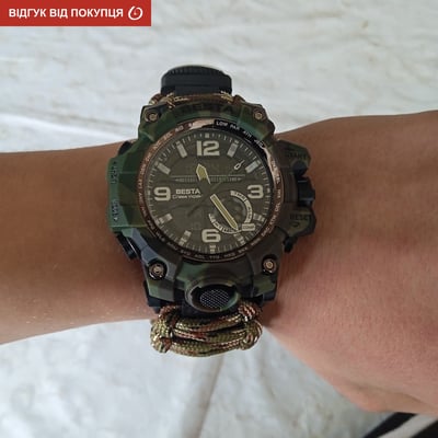 Чоловічий водостійкий тактичний годинник Besta Military з компасом - Фото 31