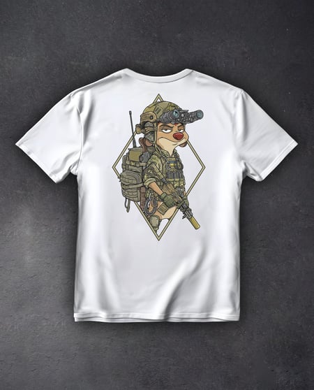 Футболка з принтом "Tactical Timon" біла We feel