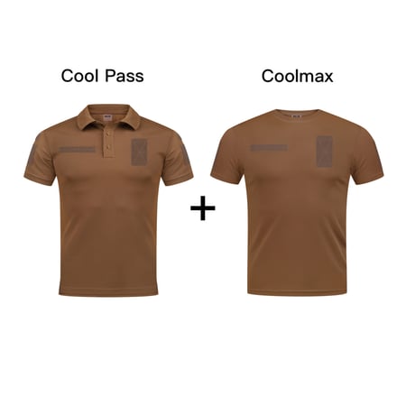 Комплект тактичний, Футболка поло CoolPass + Футболка Coolmax, Койот