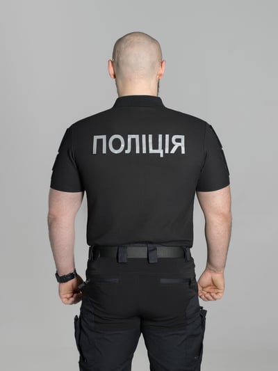 Футболка поло тактична BEZET Поліція рефлектив чорний - Фото 6