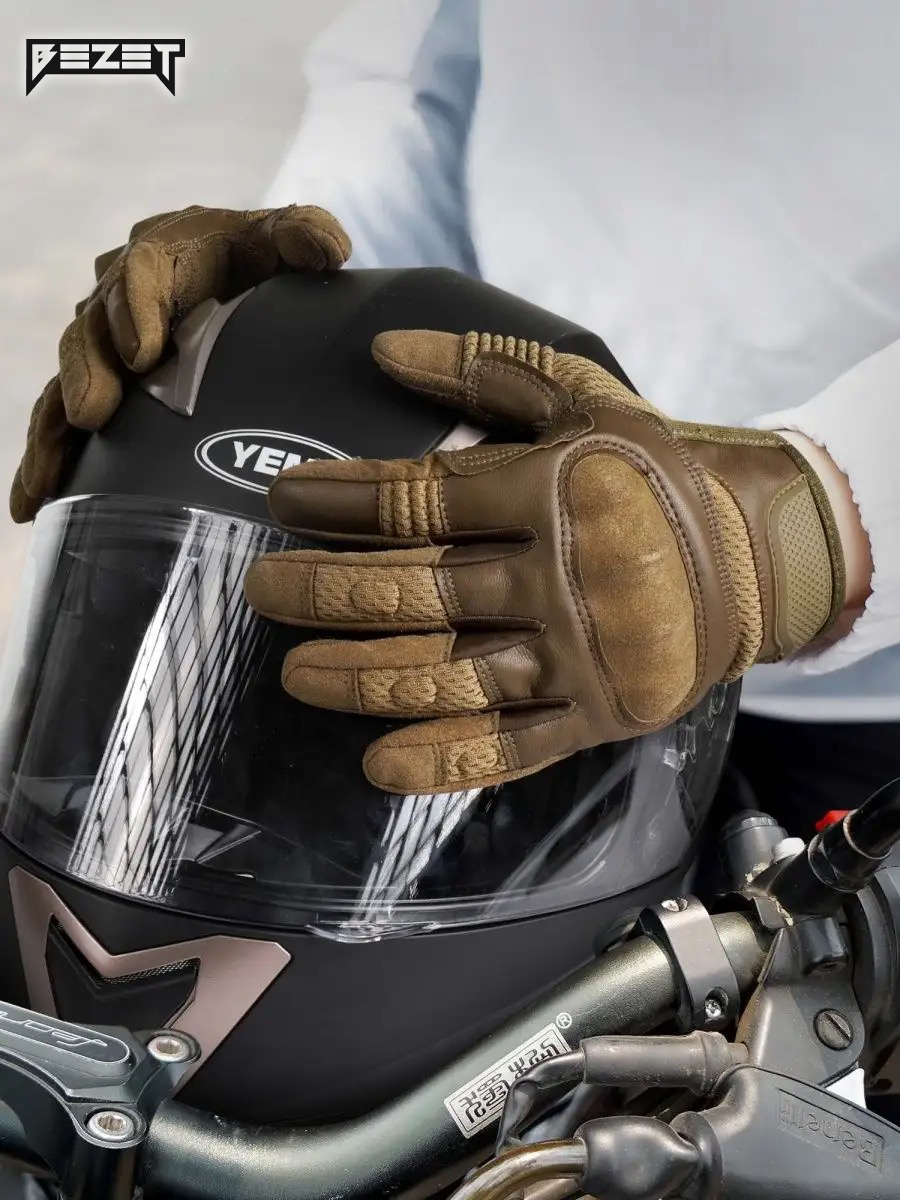 Рукавиці тактичні BEZET Hawk пісочний - Фото 10