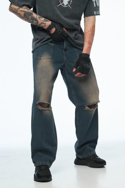 Джинси баггі з подертостями TURWEAR