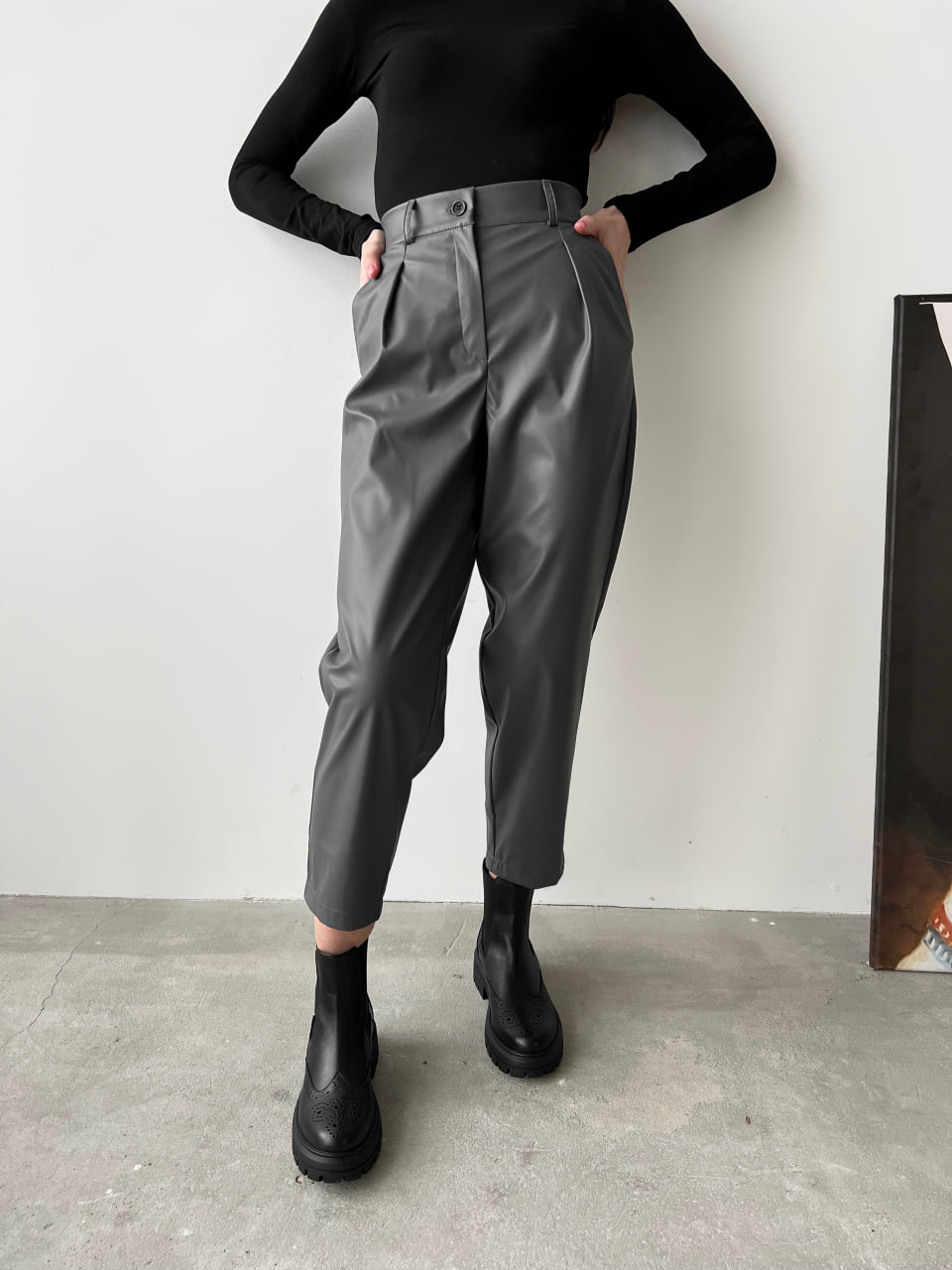 Шкіряні брюки Reload - Terra, графіт