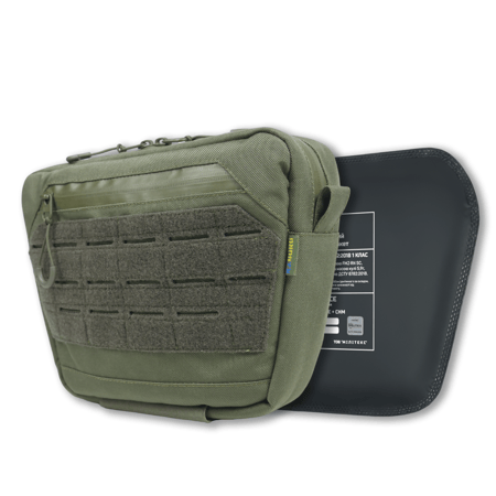 Сумка-напашник XL с баллистическим пакетом 1 класс защиты Kiborg GU Сordura Khaki KIBORG